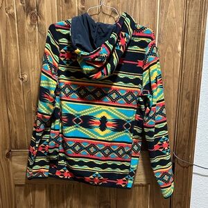 Men Colorful Geometric Pattern Hoodie